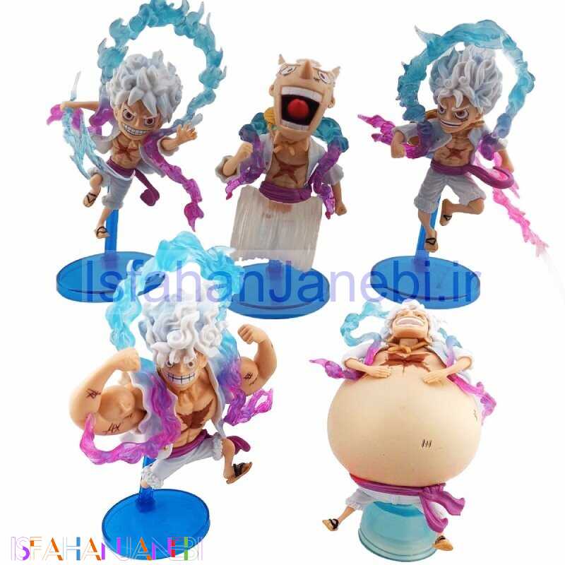 اصفهان جانبی-اکشن فیگور طرح One Piece Gear 5 Luffy بسته 5 عددی