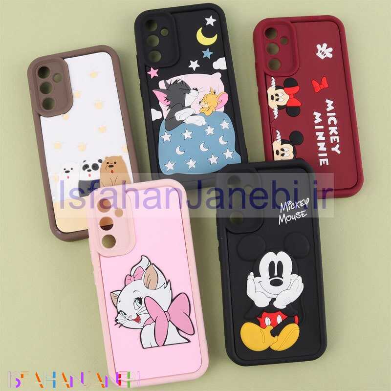 اصفهان جانبی-قاب سولید سامسونگ Galaxy A34 کارتونی برجسته محافظ لنزدار