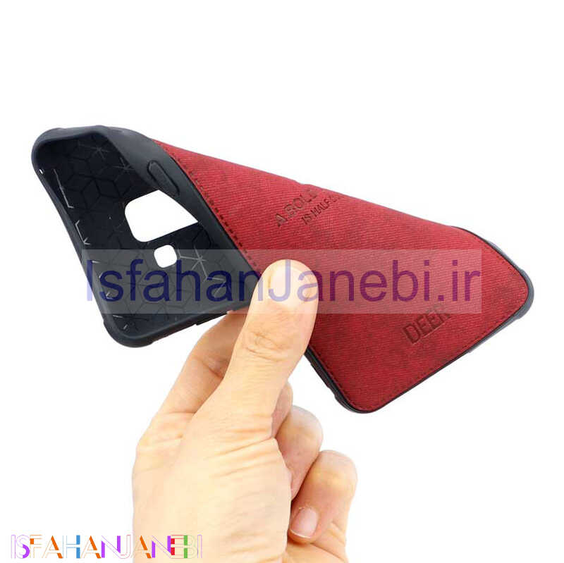 اصفهان جانبی-قاب چرمی طرح گوزن Samsung A8 زرشکی