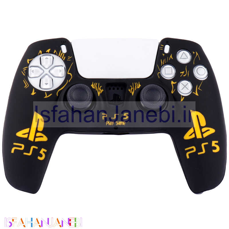 اصفهان جانبی-روکش دسته بازی PS5 طرح پلی استیشن 5 زمینه زرد مشکی