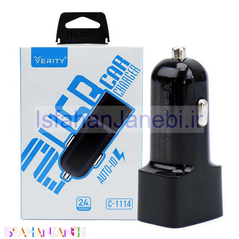 اصفهان جانبی-شارژر فندکی Verity C-1114 2.4A + کابل میکرو یو اس بی