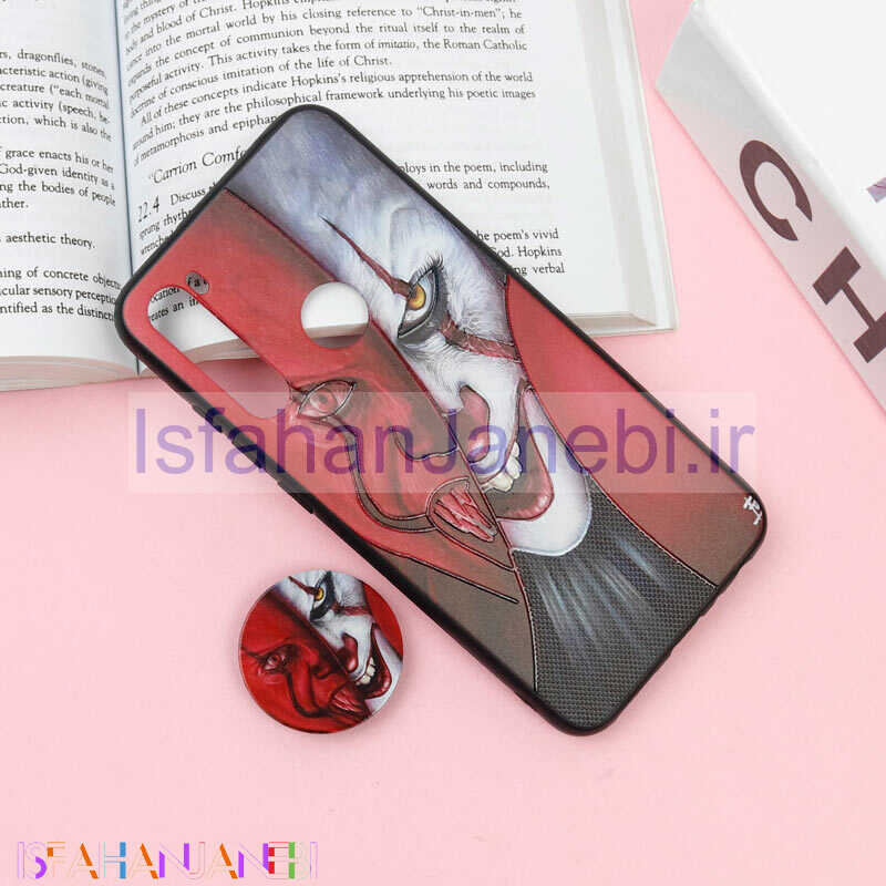 اصفهان جانبی-قاب فانتزی برجسته + پاپ سوکت طرح IT شیائومی Xiaomi Redmi Note 8 سری F