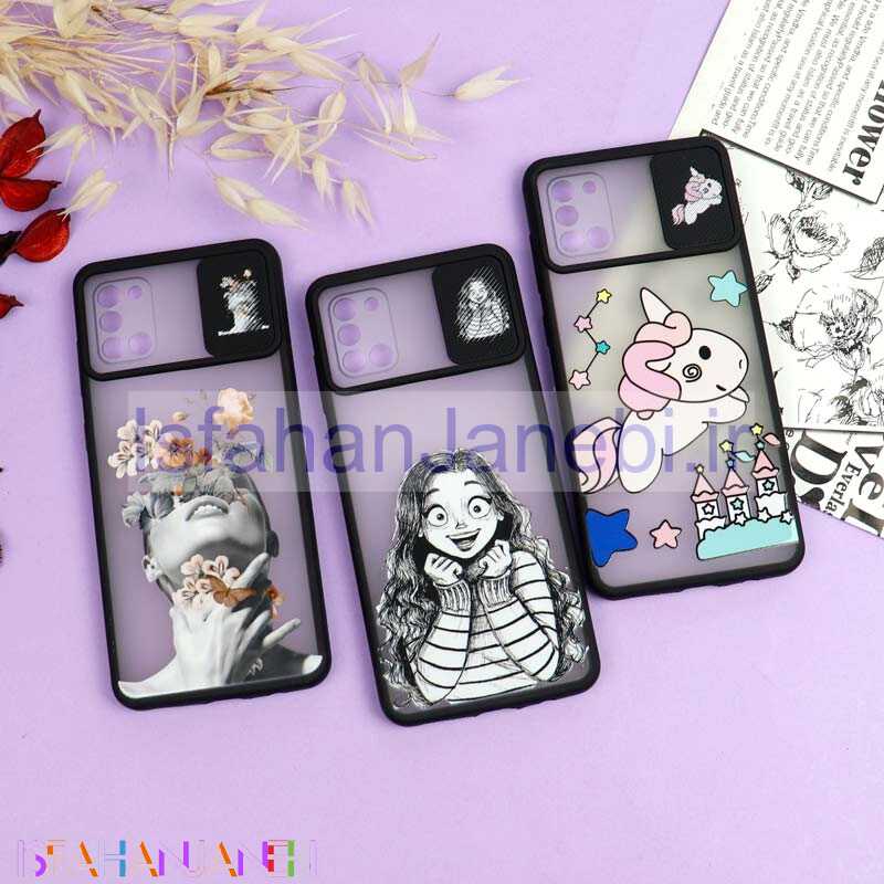 اصفهان جانبی-قاب محافظ لنز دار کشویی طرحدار دخترانه Samsung A31 سری B