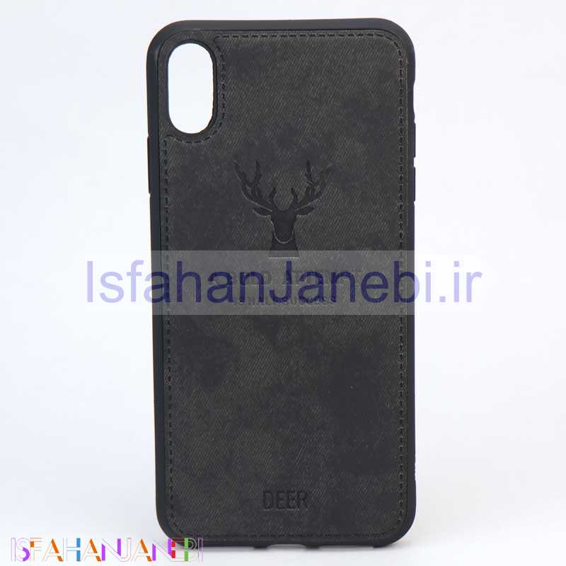 اصفهان جانبی-قاب چرمی طرح گوزن iPhone XS Max مشکی