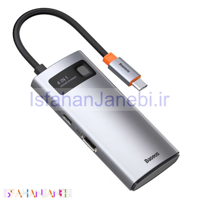 اصفهان جانبی-هاب 4 پورت Type-C باسئوس Metal Gleam Series CAHUB-CY0G