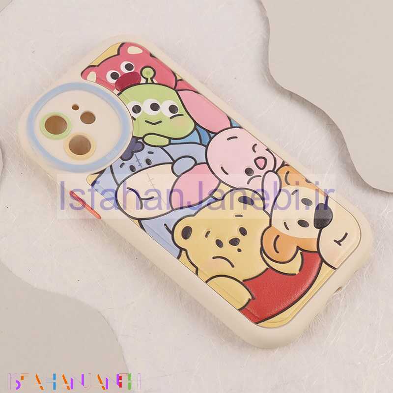 اصفهان جانبی-قاب چرمی آیفون iPhone 12 طرح نقاشی برجسته محافظ لنزدار