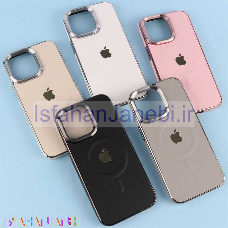 اصفهان جانبی-قاب چرمی مگ سیف آیفون iPhone 15 Pro Max دور لنز براق