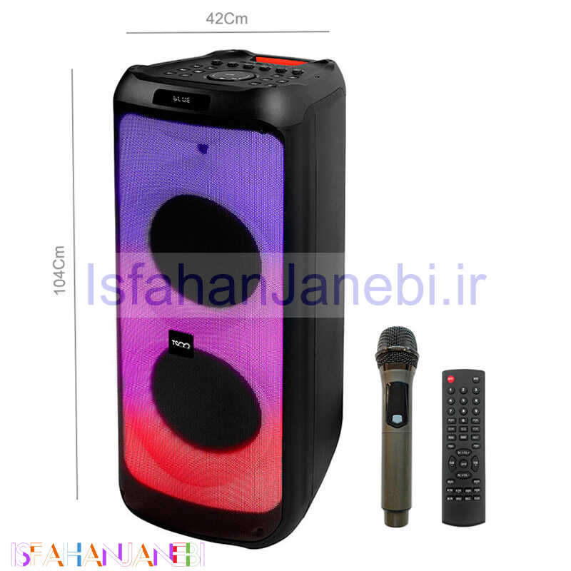 اصفهان جانبی-اسپیکر چمدانی بلوتوثی رم و فلش خور TSCO TS 2085 + میکروفون و ریموت کنترل