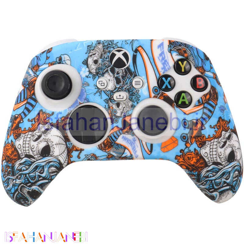 اصفهان جانبی-روکش دسته بازی Xbox X/S طرح کله اسکلت و گل آبی