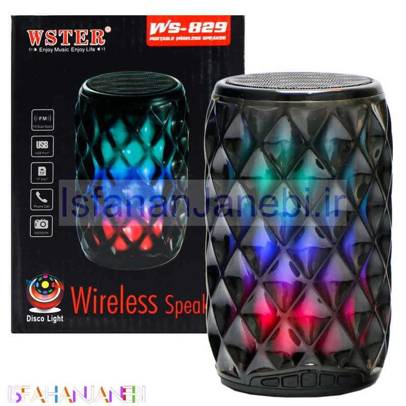 اصفهان جانبی-اسپیکر بلوتوثی رم و فلش خور WSTER WS-829