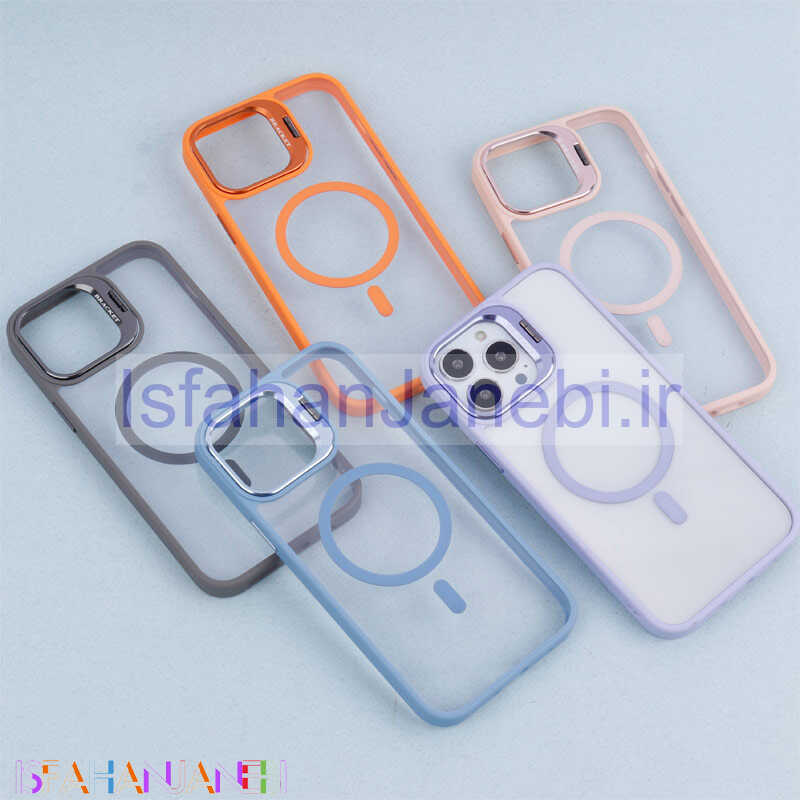 اصفهان جانبی-قاب PC مگ سیف استندشو با محافظ لنز رینگی Bracket آیفون iPhone 13 Pro Max