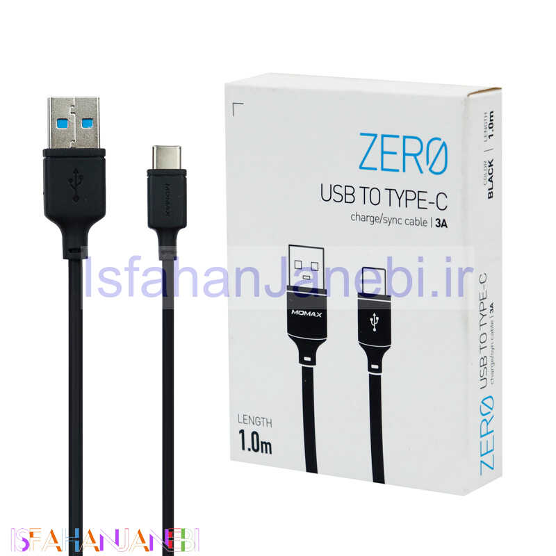اصفهان جانبی-کابل فست شارژ Momax Zero DA16 3A Type-C 1m