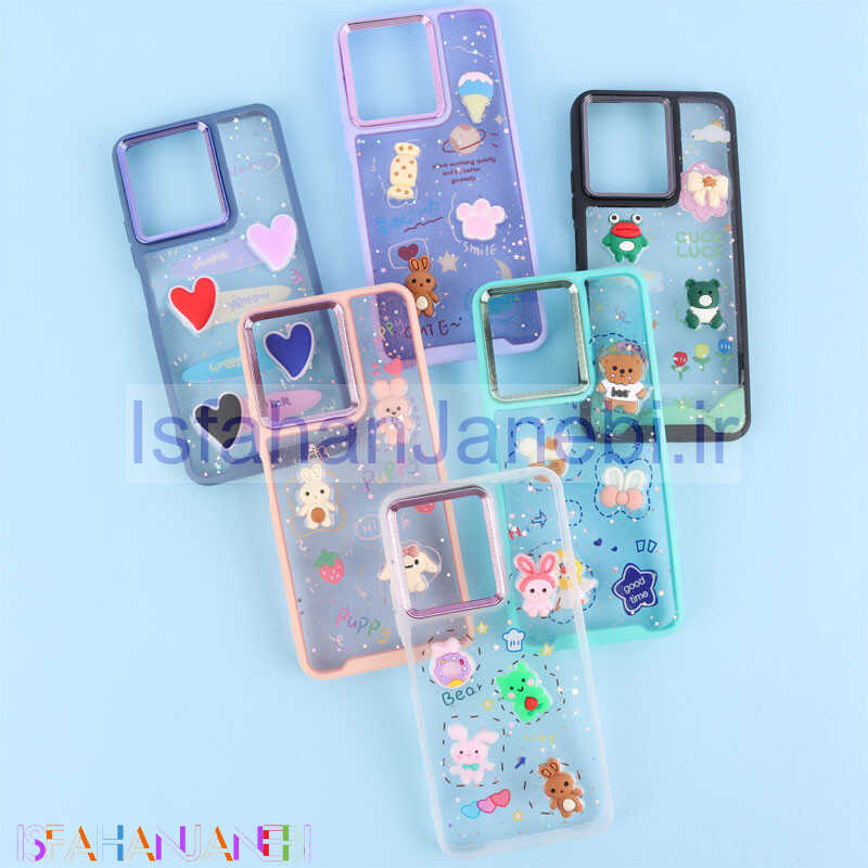 اصفهان جانبی-قاب شفاف شاینی متال ایرون عروسک برجسته Xiaomi Redmi 13C / Poco C65