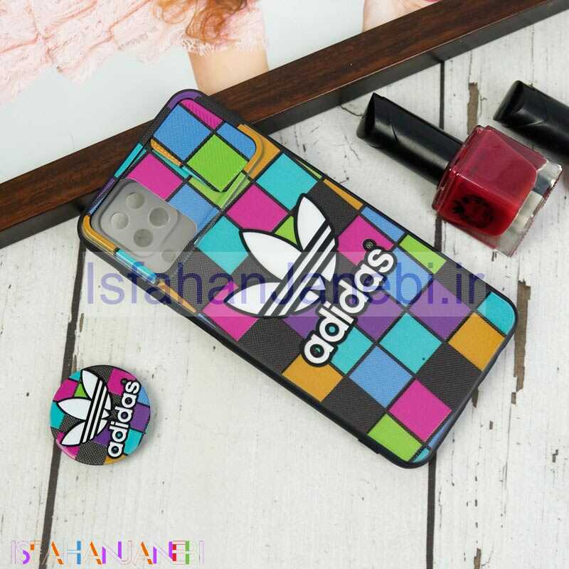 اصفهان جانبی-قاب طرحدار محافظ لنزدار کشویی + پاپ سوکت طرح Adidas سامسونگ A12 سری C