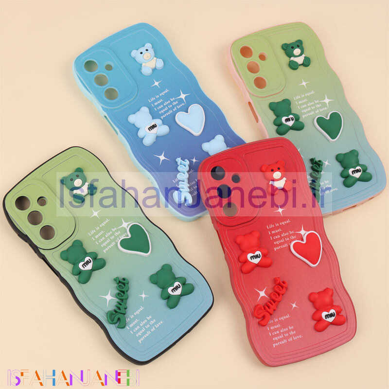 اصفهان جانبی-قاب رنگی مات عروسک برجسته محافظ لنزدار Samsung Galaxy A15