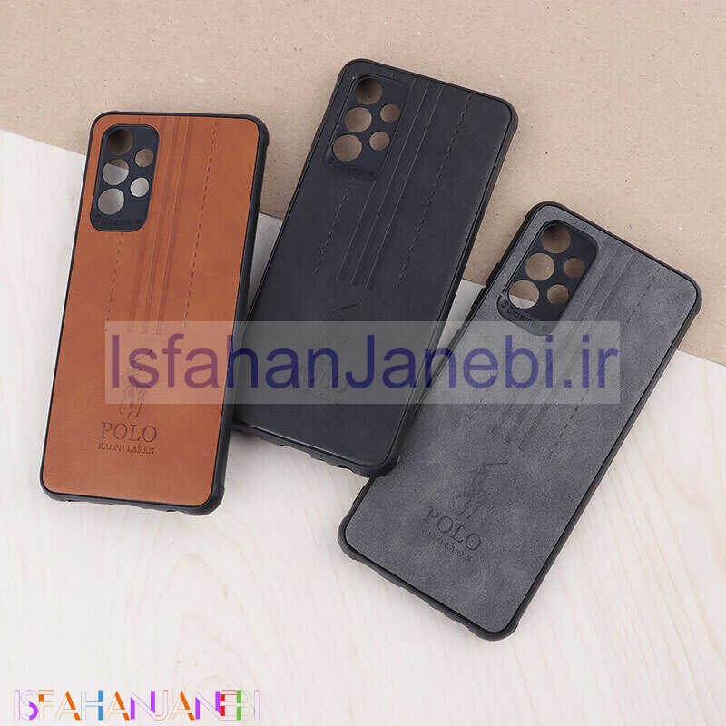 اصفهان جانبی-قاب چرمی Polo Ralph Laren سامسونگ Galaxy A32 4G محافظ لنزدار