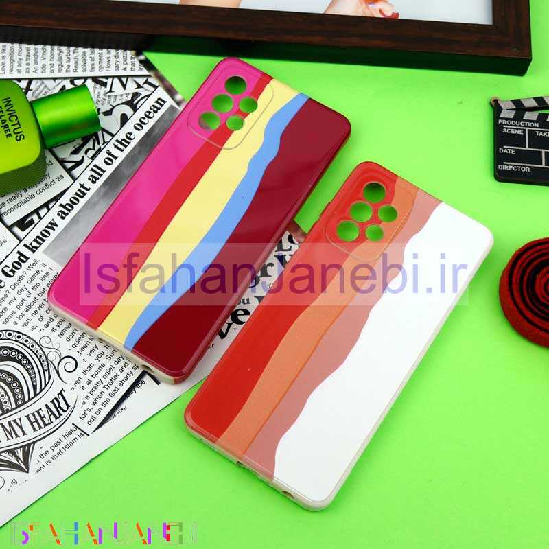 اصفهان جانبی-قاب سیلیکونی محافظ لنزدار طرح رنگین کمانی Samsung Galaxy A72