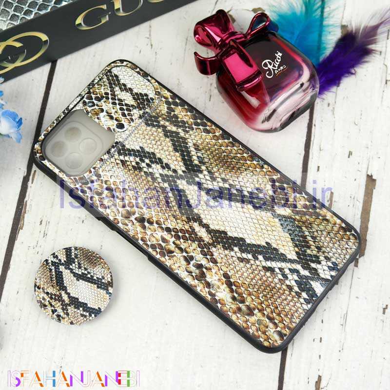 اصفهان جانبی-قاب طرحدار محافظ لنزدار کشویی + پاپ سوکت طرح پوست ماری سامسونگ A22 5G سری C