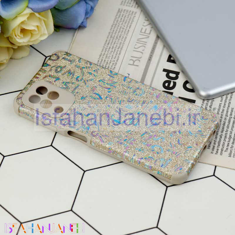 اصفهان جانبی-قاب شاینی سواروسکی محافظ لنزدار طرح لاتین Samsung Galaxy A22 4G