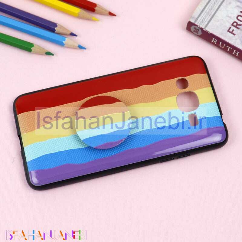 اصفهان جانبی-قاب فانتزی برجسته + پاپ سوکت طرح رنگین کمان سامسونگ J2 Prime سری D