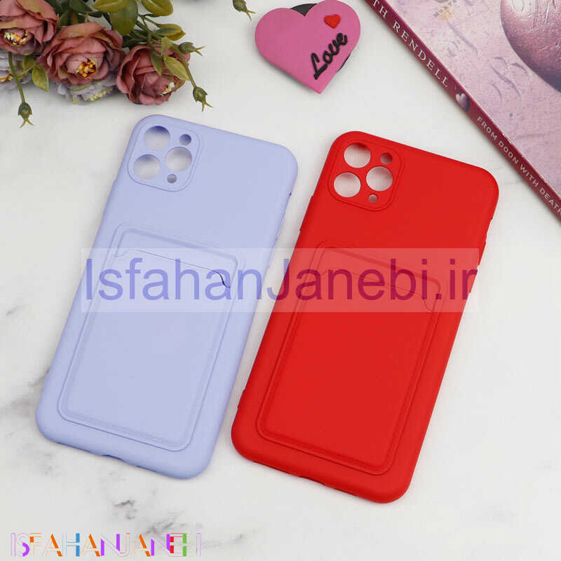 اصفهان جانبی-قاب سیلیکونی جاکارتی دار محافظ لنزدار iPhone 11 Pro Max لایت