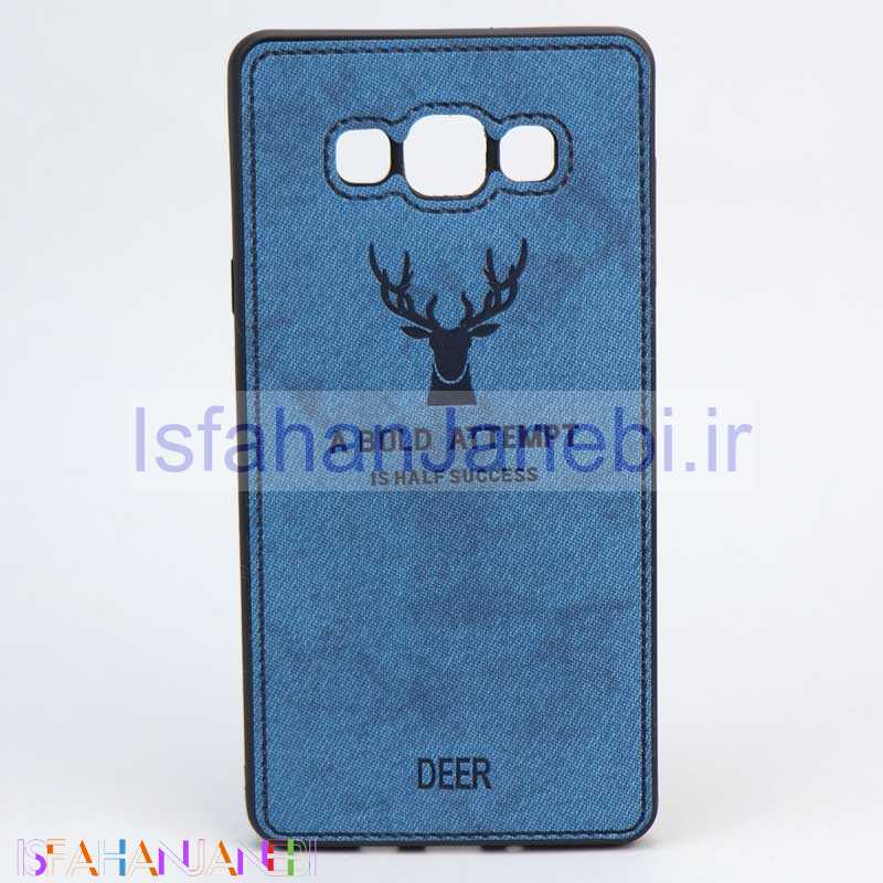 اصفهان جانبی-قاب چرمی طرح گوزن Samsung A7 آبی
