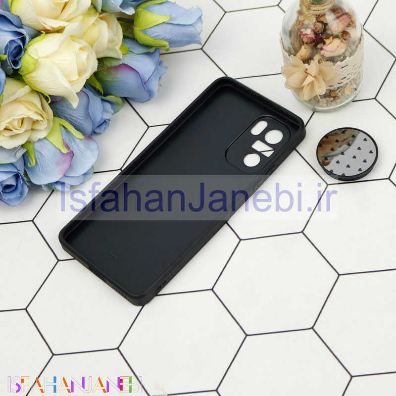 اصفهان جانبی-قاب محافظ لنزدار آینه ای + پاپ سوکت طرح قلب مشکی Xiaomi Poco F3