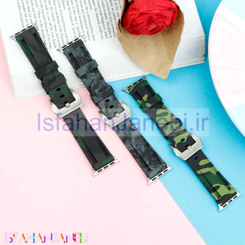 اصفهان جانبی-بند اپل واچ سیلیکونی طرح چریکی سایز 38/40 میلی متری