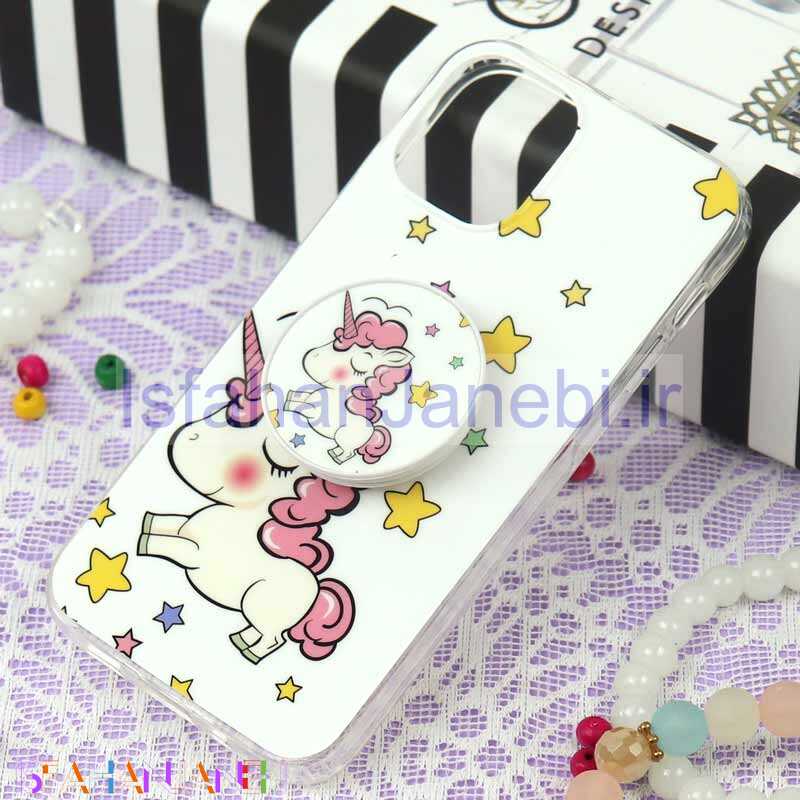 اصفهان جانبی-قاب سوپر IMD دور شفاف پاپ سوکت دار iPhone 12 Mini یونیکورن