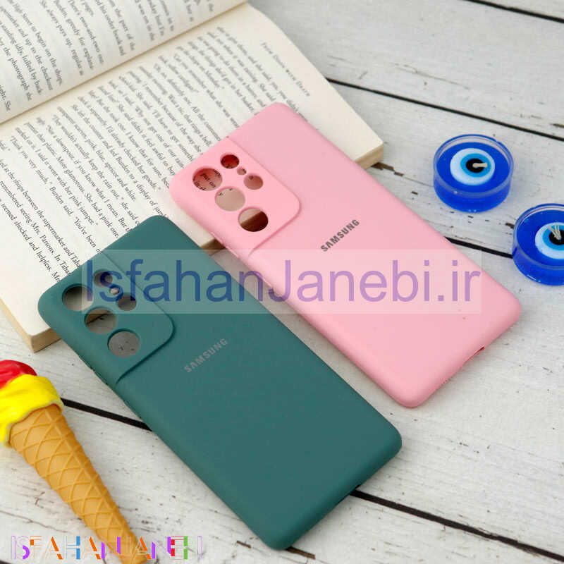 اصفهان جانبی-قاب سیلیکونی اصلی زیربسته سامسونگ Galaxy S21 Ultra محافظ لنزدار