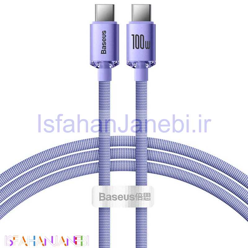 اصفهان جانبی-کابل تبدیل فست شارژ Baseus CAJY00060 Type-C to Type-C 5A PD 100W 1.2m