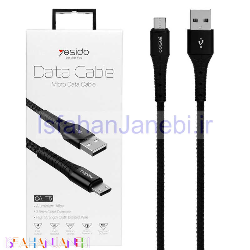 اصفهان جانبی-کابل میکرو یو اس بی Yesido CA-T5 2.4A 1.2m