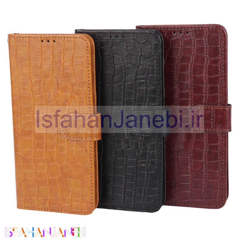 اصفهان جانبی-کیف چرمی پوست ماری مگنتی Xiaomi Redmi Note 8