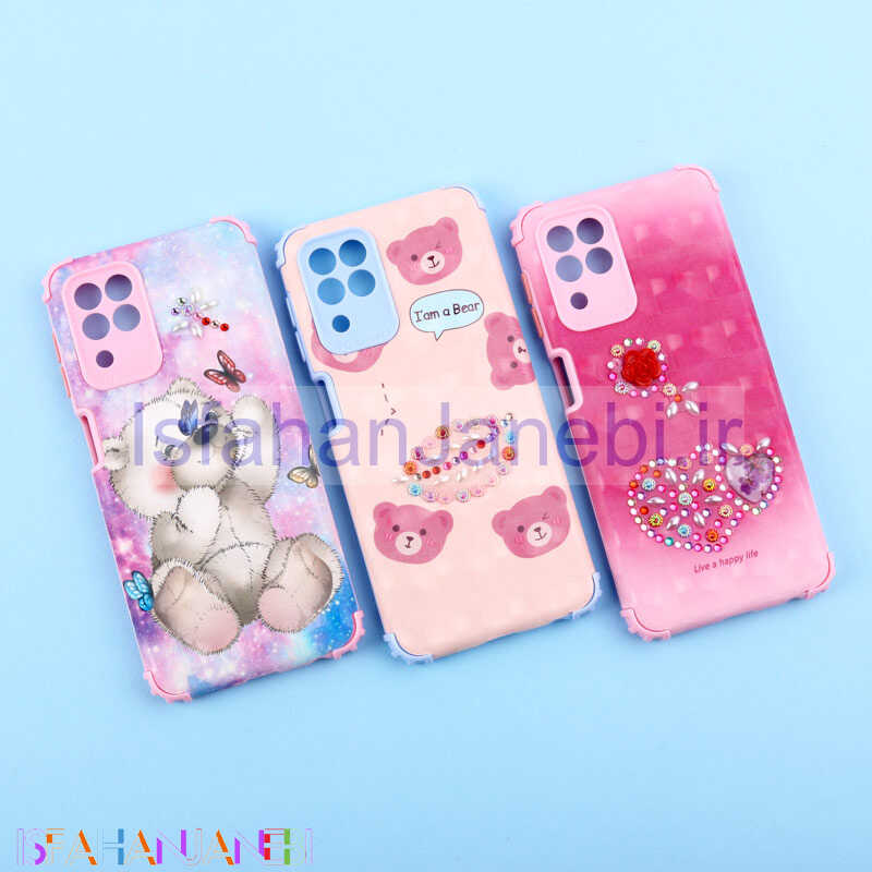 اصفهان جانبی-قاب فانتزی نگین دار کپسولی محافظ لنزدار Samsung Galaxy A22 4G