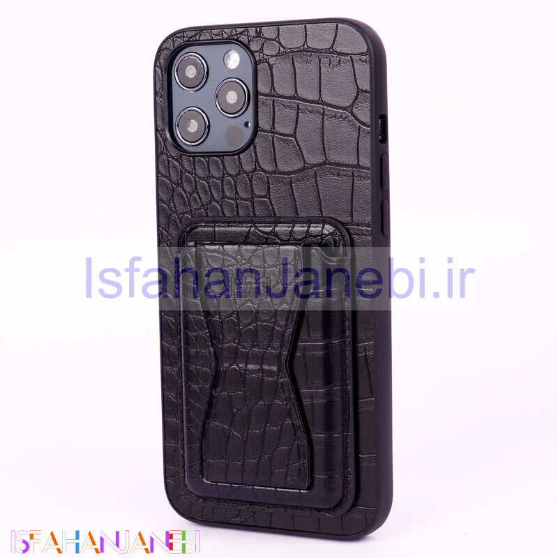 اصفهان جانبی-قاب HBD چرمی جاکارتی هولدردار iPhone 12 Pro Max مشکی