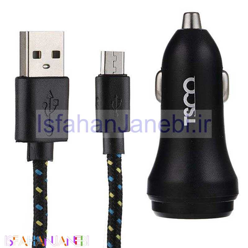 اصفهان جانبی-شارژر فندکی TSCO TCG 25 + کابل میکرو یو اس بی