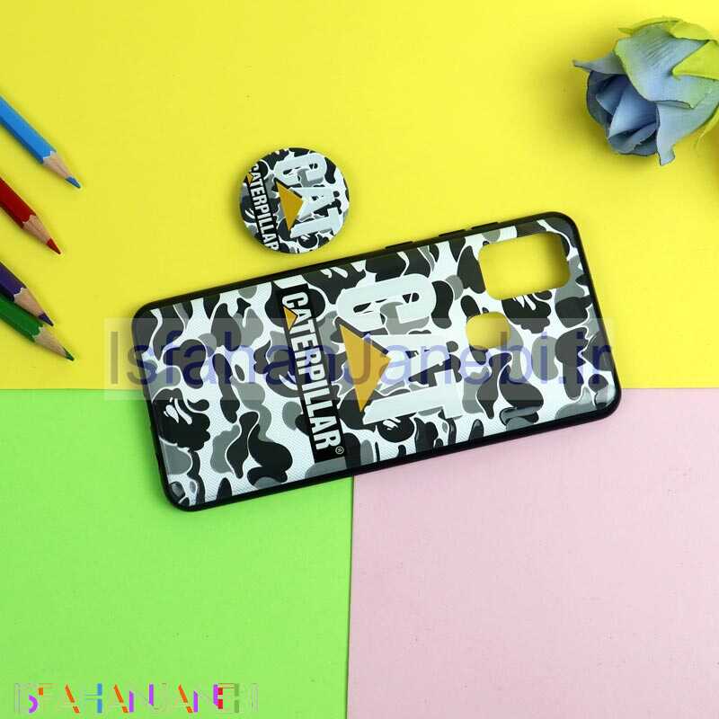 اصفهان جانبی-قاب فانتزی برجسته + پاپ سوکت طرح CAT سامسونگ A21s سری D