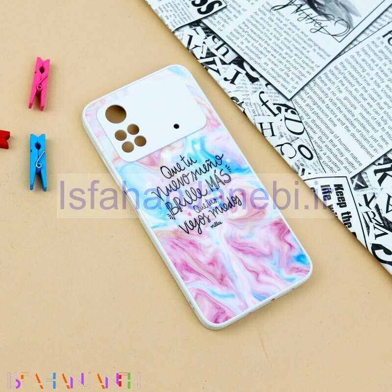 اصفهان جانبی-قاب محافظ لنزدار لیزری طرحدار براق Xiaomi Poco M4 Pro