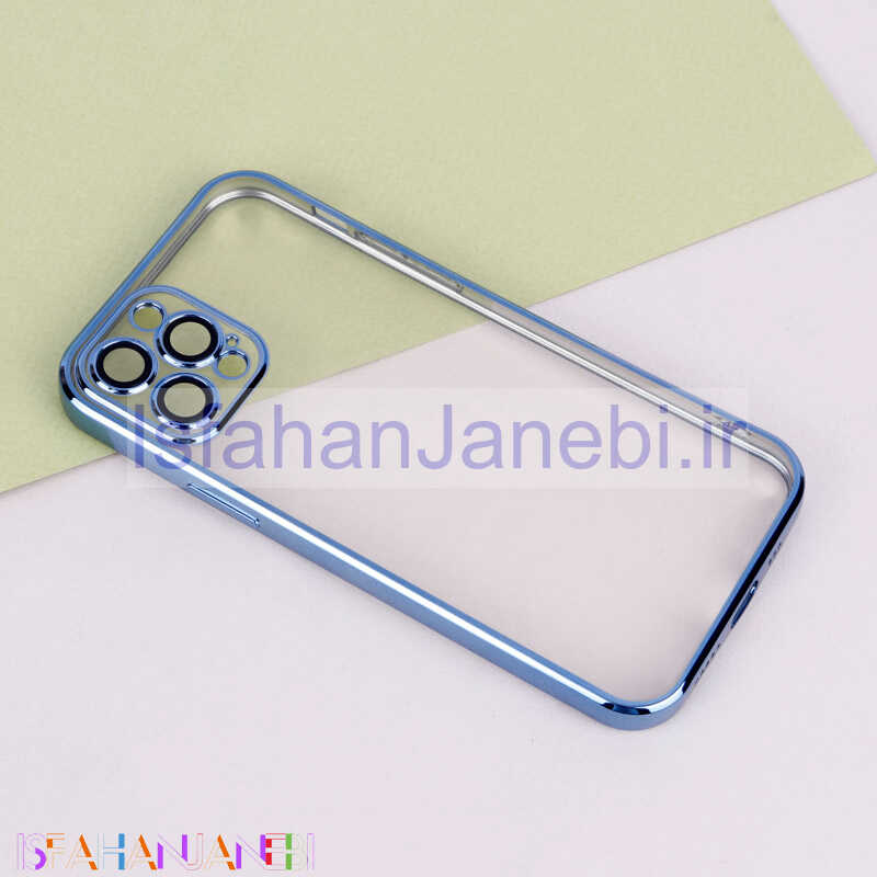 اصفهان جانبی-قاب ساده شفاف دور رنگی محافظ لنزدار iPhone 12 Pro