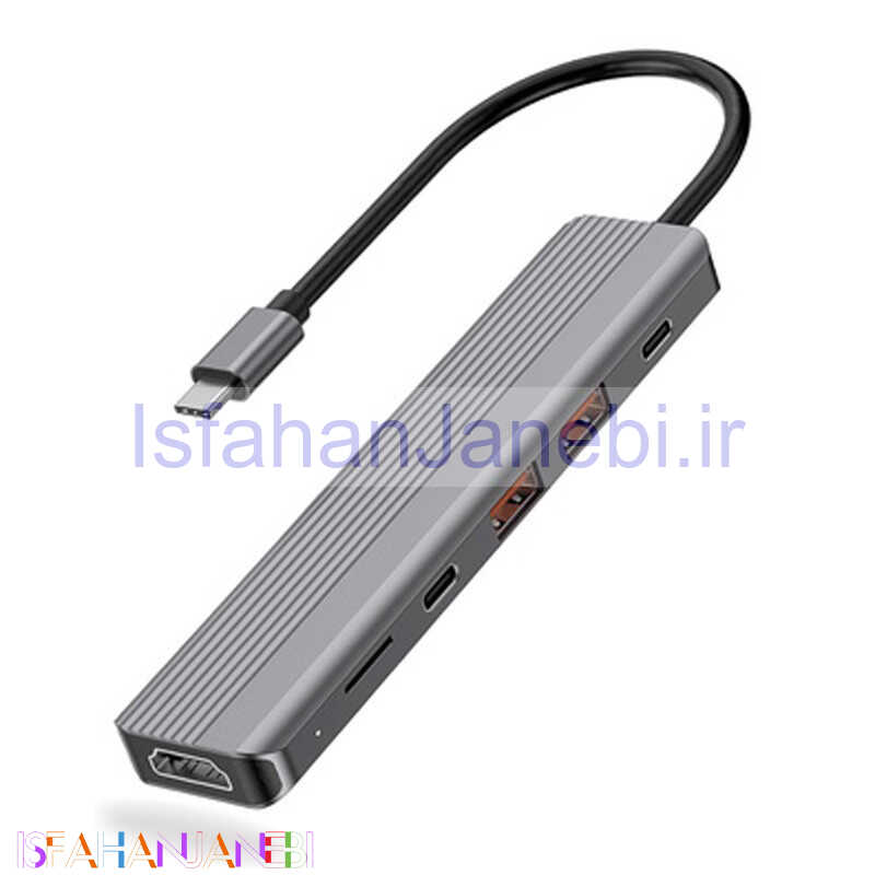 اصفهان جانبی-هاب 6 پورت Type-C پاورولوجی P61HBCGY