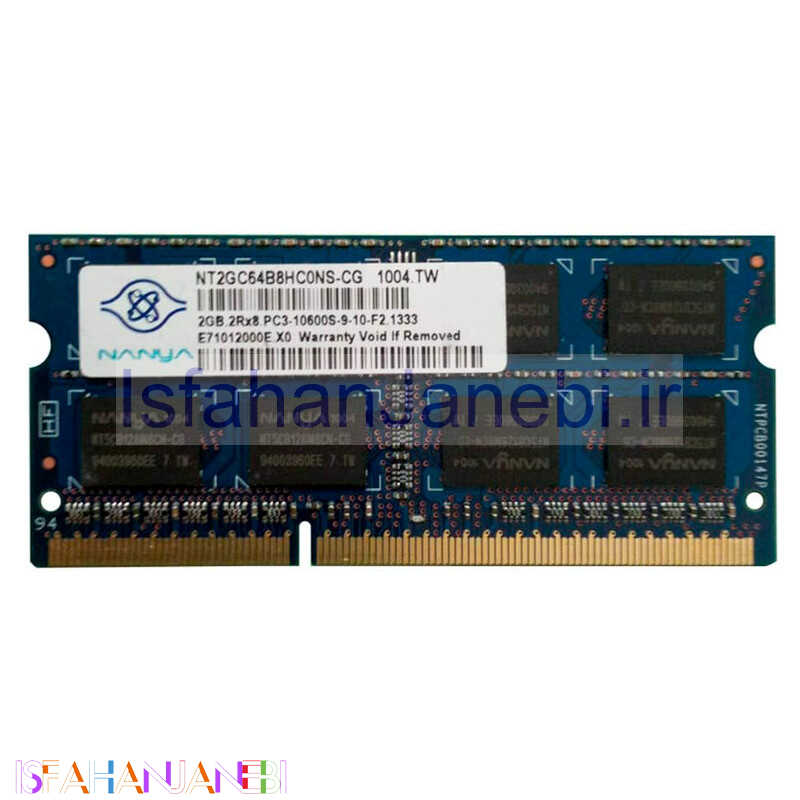 اصفهان جانبی-رم لپ تاپ Nanya NT2GC64B8HC0NS-CG DDR3 2GB 1333MHz CL9 استوک