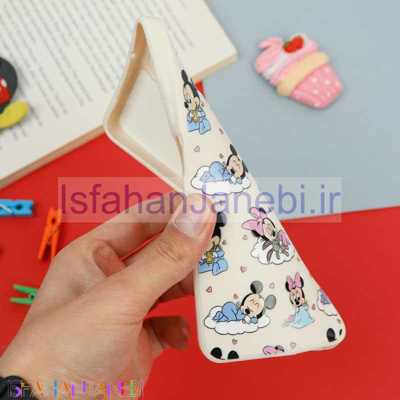 اصفهان جانبی-قاب سیلیکونی سفید محافظ لنزدار طرح میکی موس 3 شیائومی Xiaomi Redmi Note 10 4G / Note 10s