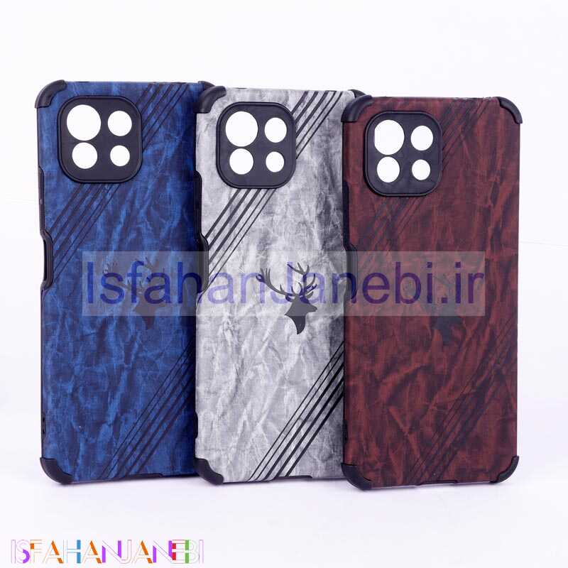 اصفهان جانبی-قاب ساده سیلیکونی چرمی گوزنی محافظ لنزدار Xiaomi Mi 11 Lite