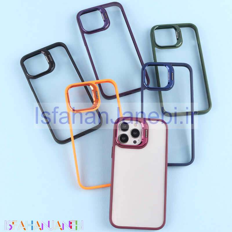 اصفهان جانبی-قاب PC شفاف Eason Case استند شو + محافظ لنز رینگی iPhone 13 Pro Max