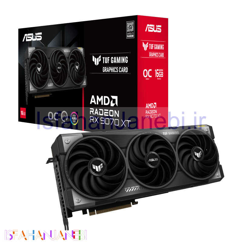 اصفهان جانبی-کارت گرافیک ASUS TUF Gaming Radeon RX 9070 XT OC Edition 16GB GDDR6 256Bit
