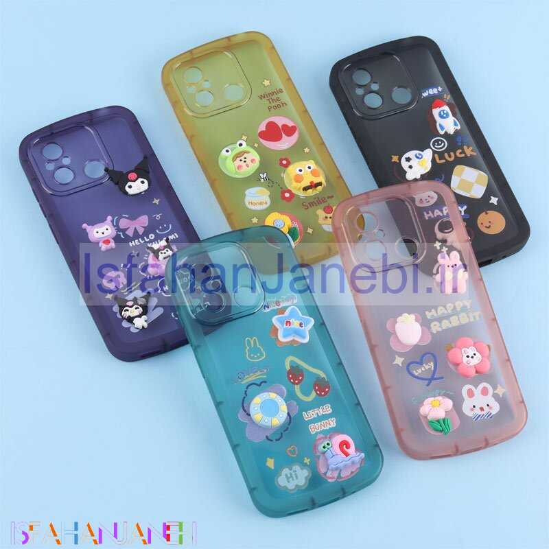 اصفهان جانبی-قاب Fashion Case شیائومی Redmi 12C عروسک برجسته محافظ لنزدار
