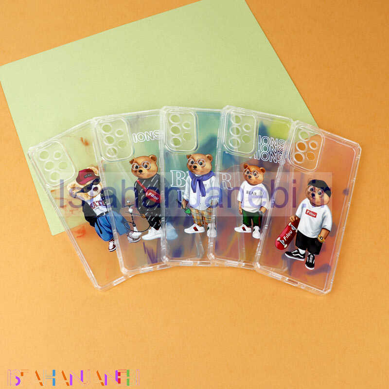 اصفهان جانبی-قاب ژله ای شفاف طرح خرس محافظ لنزدار Samsung Galaxy A73