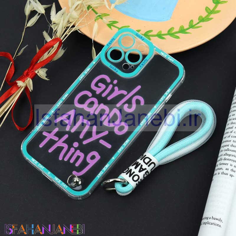 اصفهان جانبی-قاب طرحدار Girls Can Do محافظ لنزدار + بند آویز لنیارد iPhone 12 Pro Max