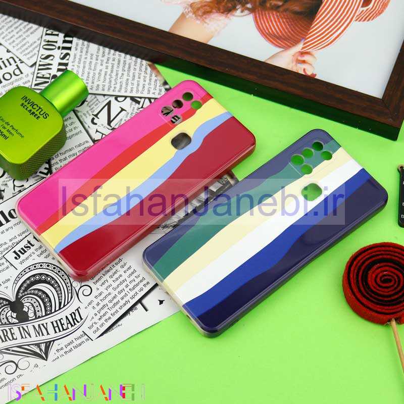اصفهان جانبی-قاب سیلیکونی محافظ لنزدار طرح رنگین کمانی Samsung Galaxy A21s