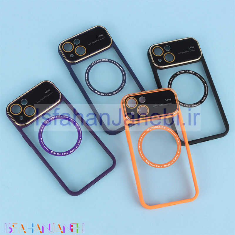 اصفهان جانبی-قاب PC شفاف مگ سیف Lens Aperture محافظ لنزدار iPhone 13